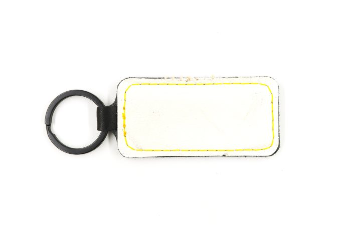Boston White Keychain