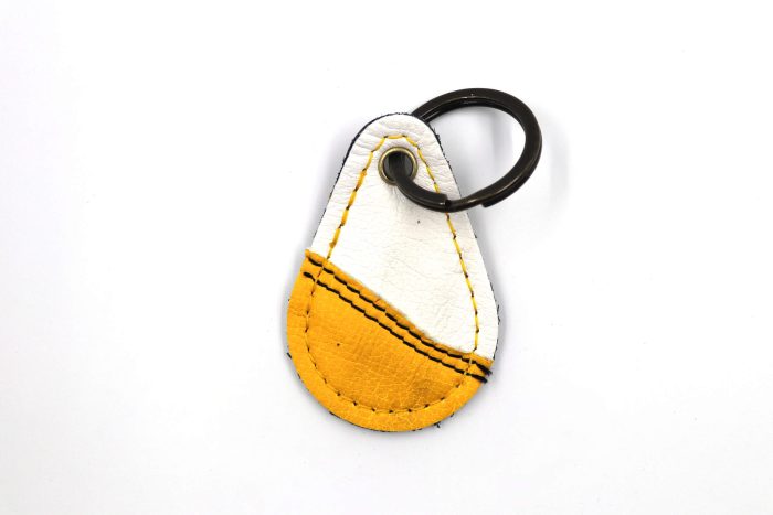 Contour White/Yellow Keychain