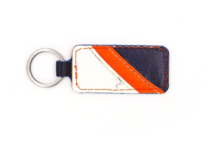 New York 2 Navy/White/Orange Keychain