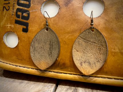 Vintage Goalie Leather 2 Drop Earrings
